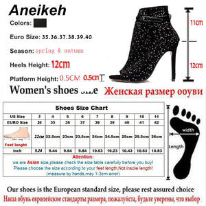 High Heels Rhinestone Buckle Strap Shoes - Scarpe tacco alto con cinturino con fibbia strass